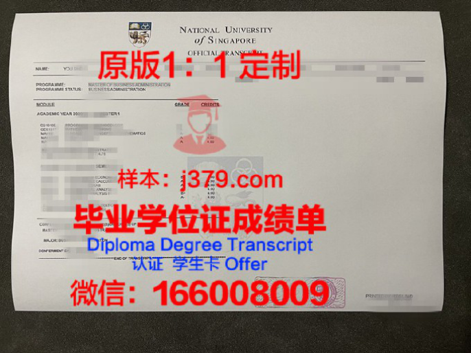 新加坡国立大学毕业证样本