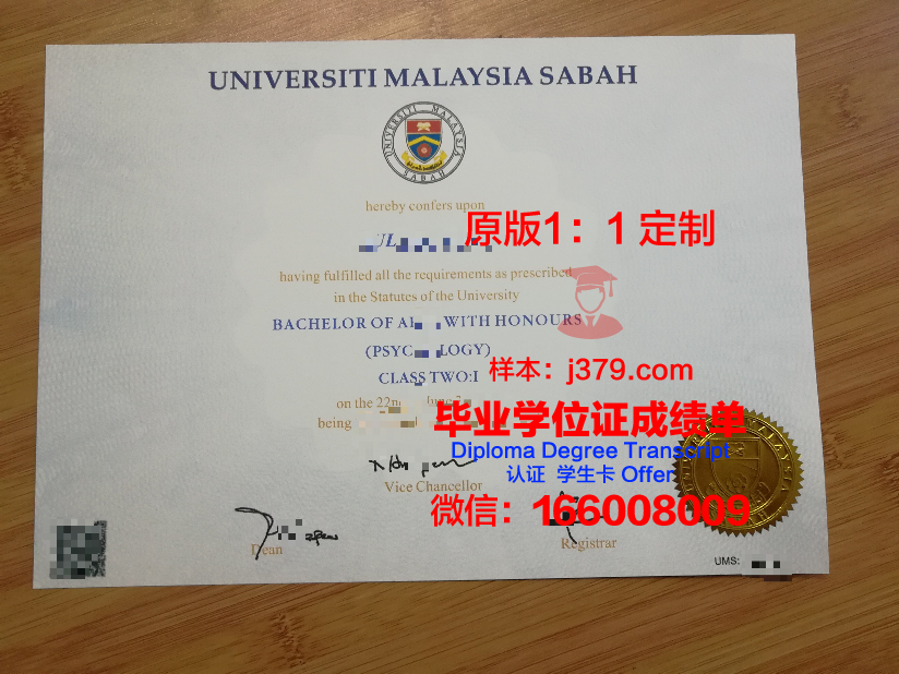 马来西亚沙巴大学毕业证成绩单 University Malaysia Sabah diploma