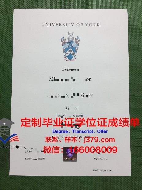 约克大学毕业证图片