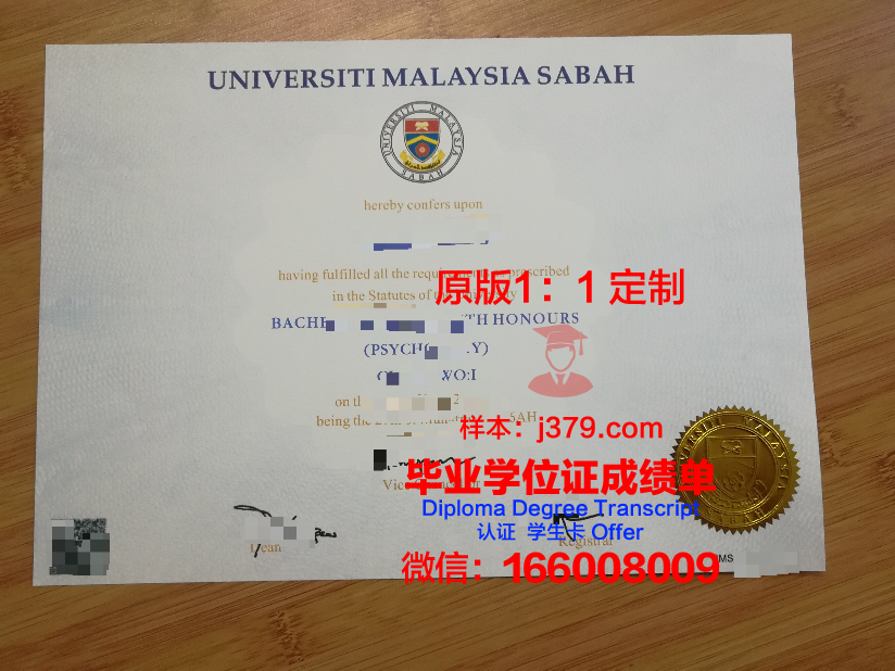 马来西亚沙巴大学毕业证成绩单 University Malaysia Sabah diploma