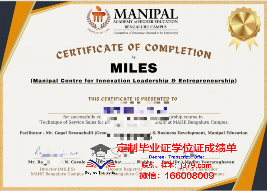 马尼帕尔国际大学毕业证 Manipal International University diploma