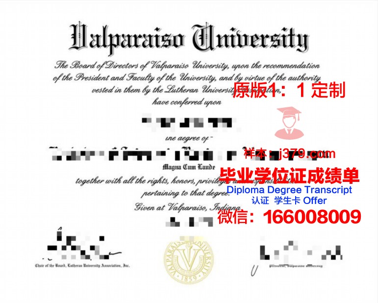 瓦尔帕莱索大学毕业证Diploma文凭