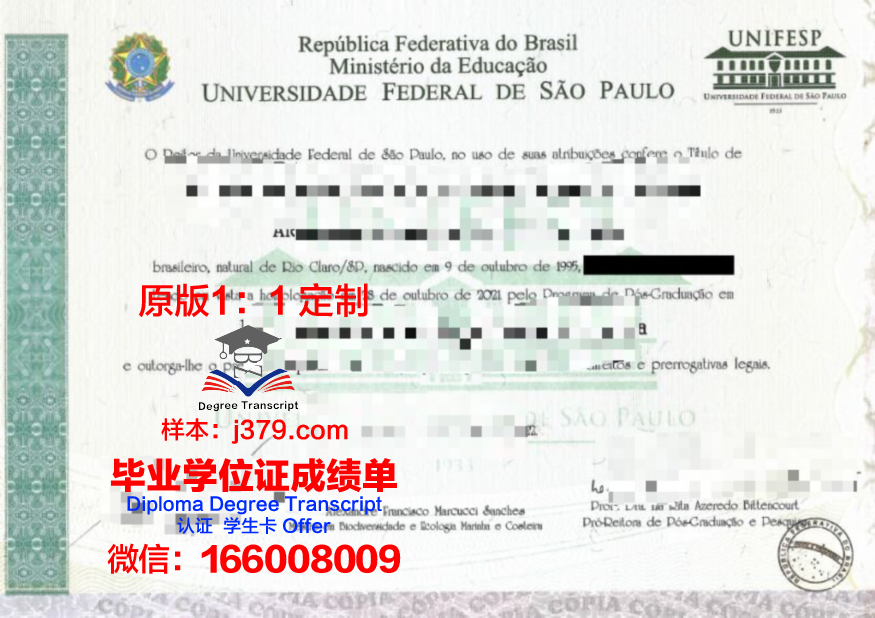 瓦加斯基金会圣保罗工商管理学院毕业证原件