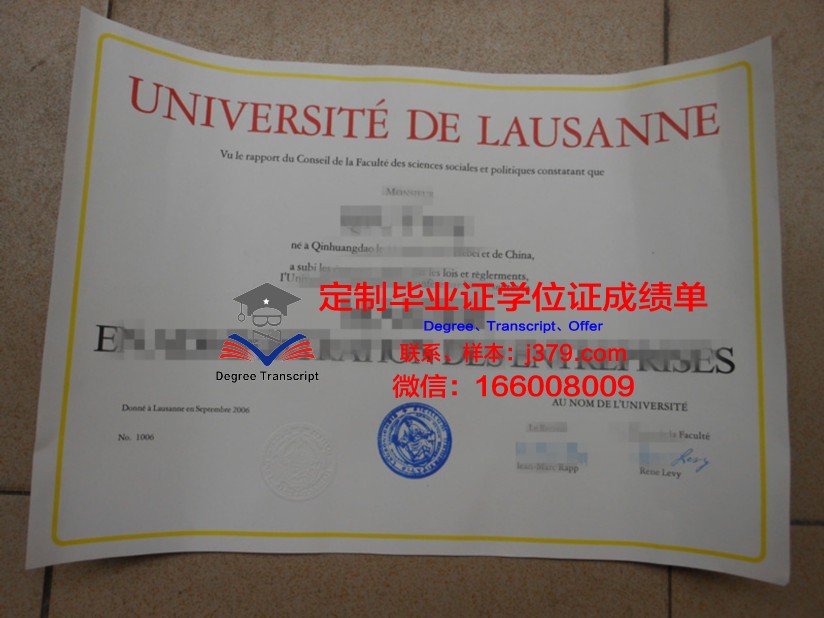 瑞士巴塞尔大学本科毕业证 University of Basel diploma