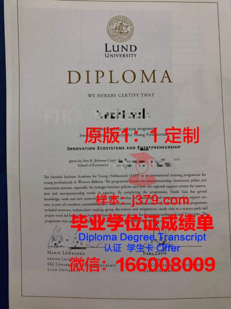 瑞典西部大学毕业证展示
